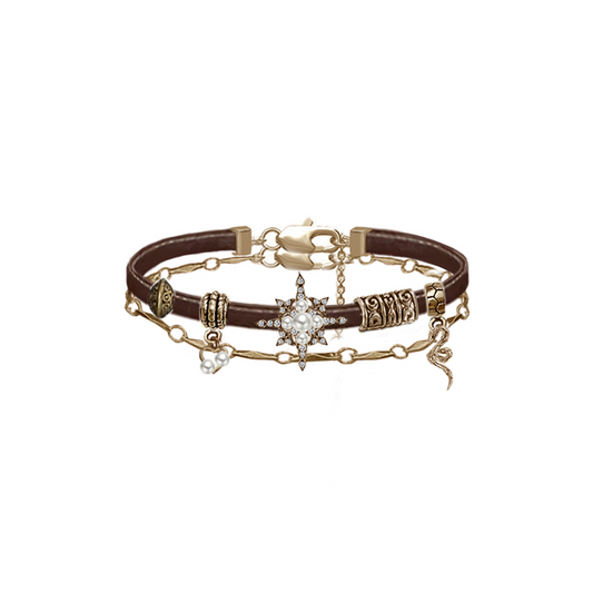 Luna Vintage Cross Bracelet Set