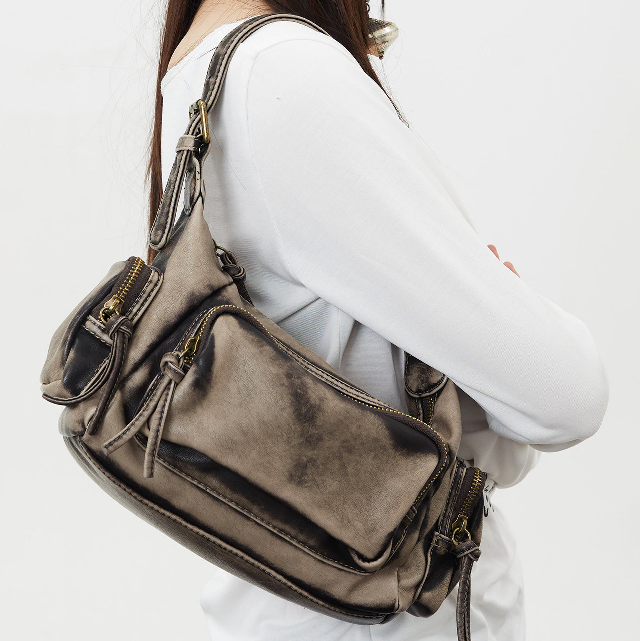 Addison Distressed Shoulder Bag