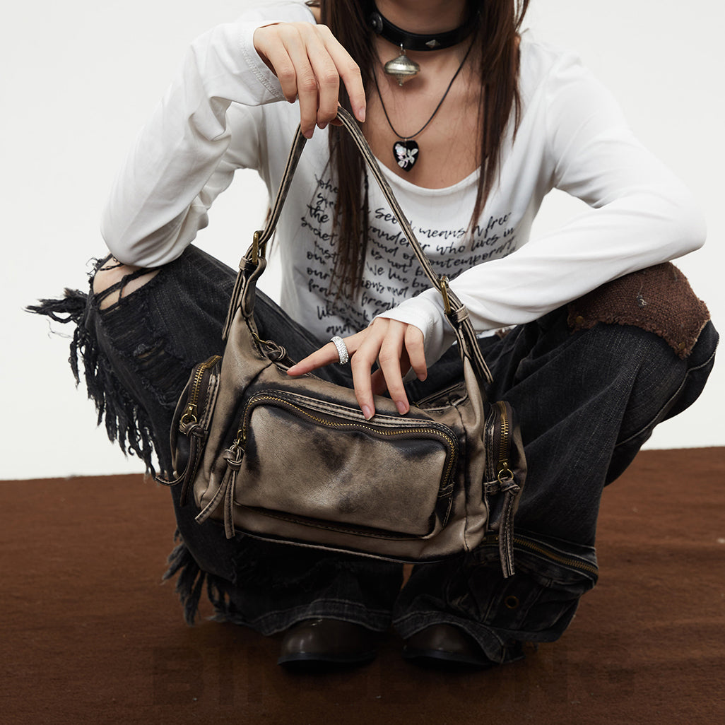 Addison Distressed Shoulder Bag