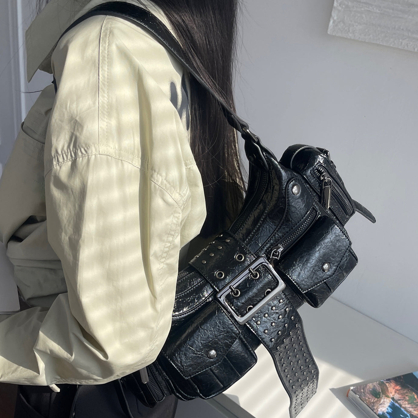 Delilah Studded Shoulder Bag
