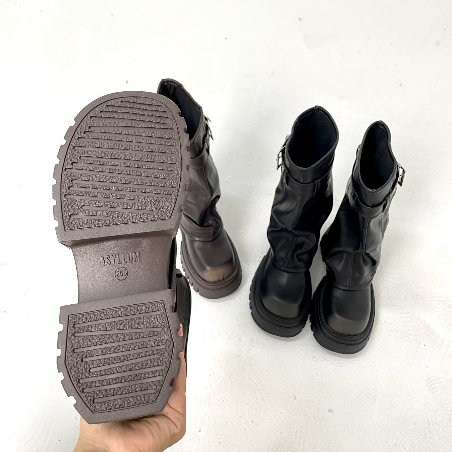 Knee-high Platform Fold Over Chunky Boots