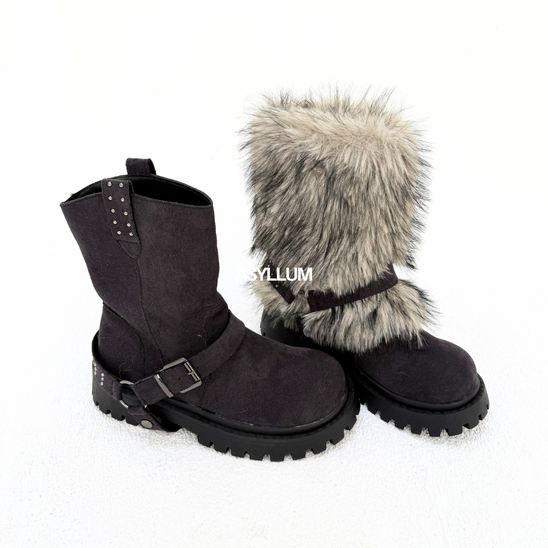 Aria 2-Way Fur Cuff Boots-4