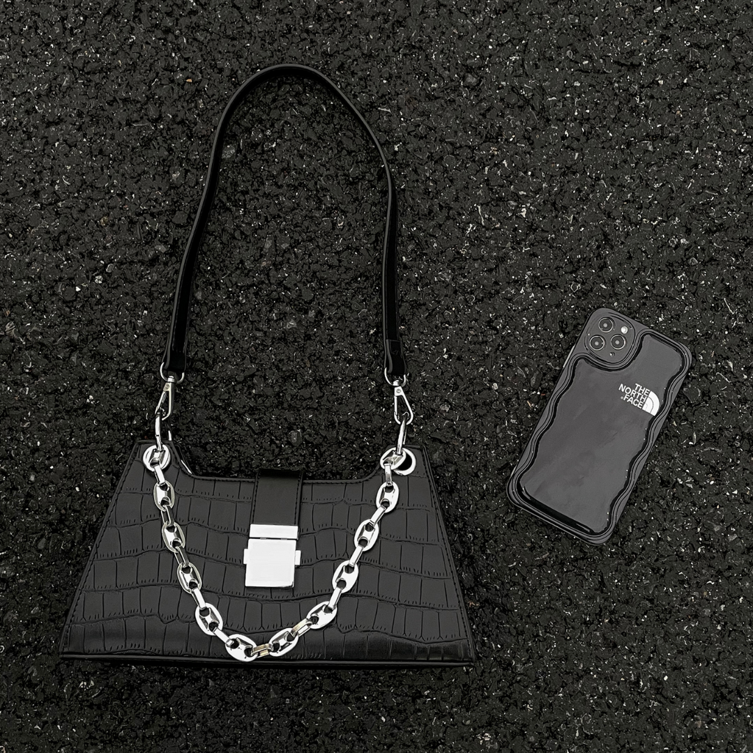 Alba Croc Shoulder Bag-3