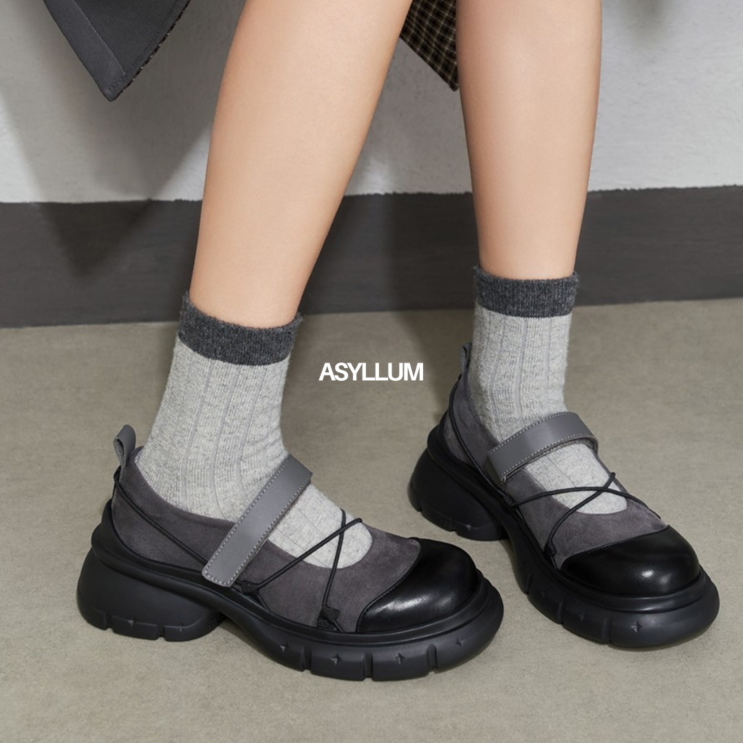 black chunky sporty mary jane sneakers outfit styling