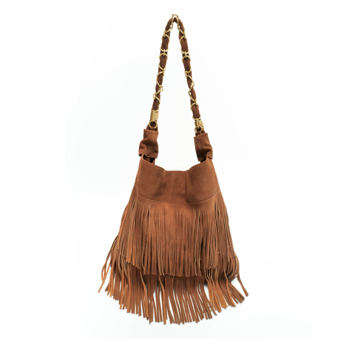 Thea Suede Fringe Hobo Bag