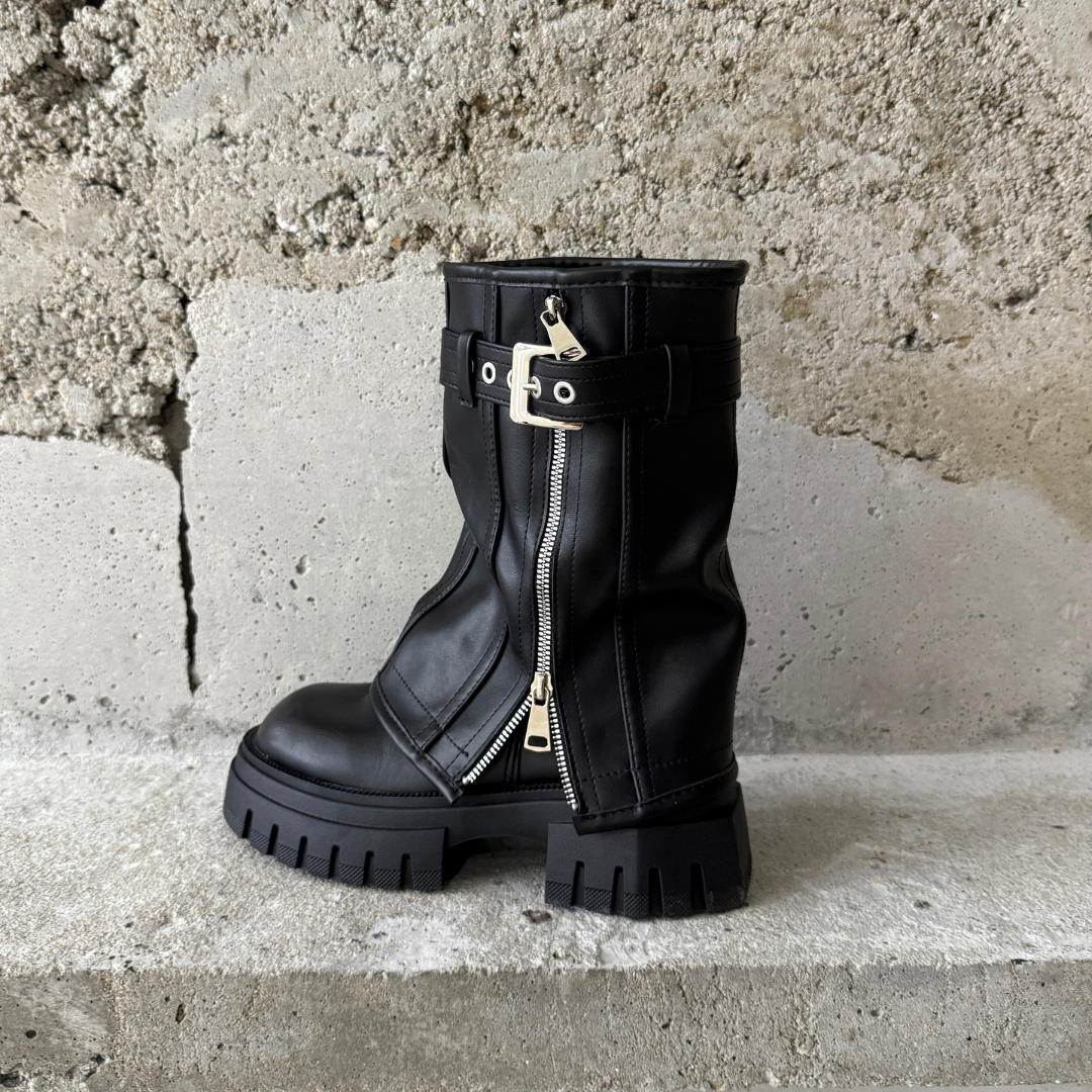 Chunky platform biker boots online