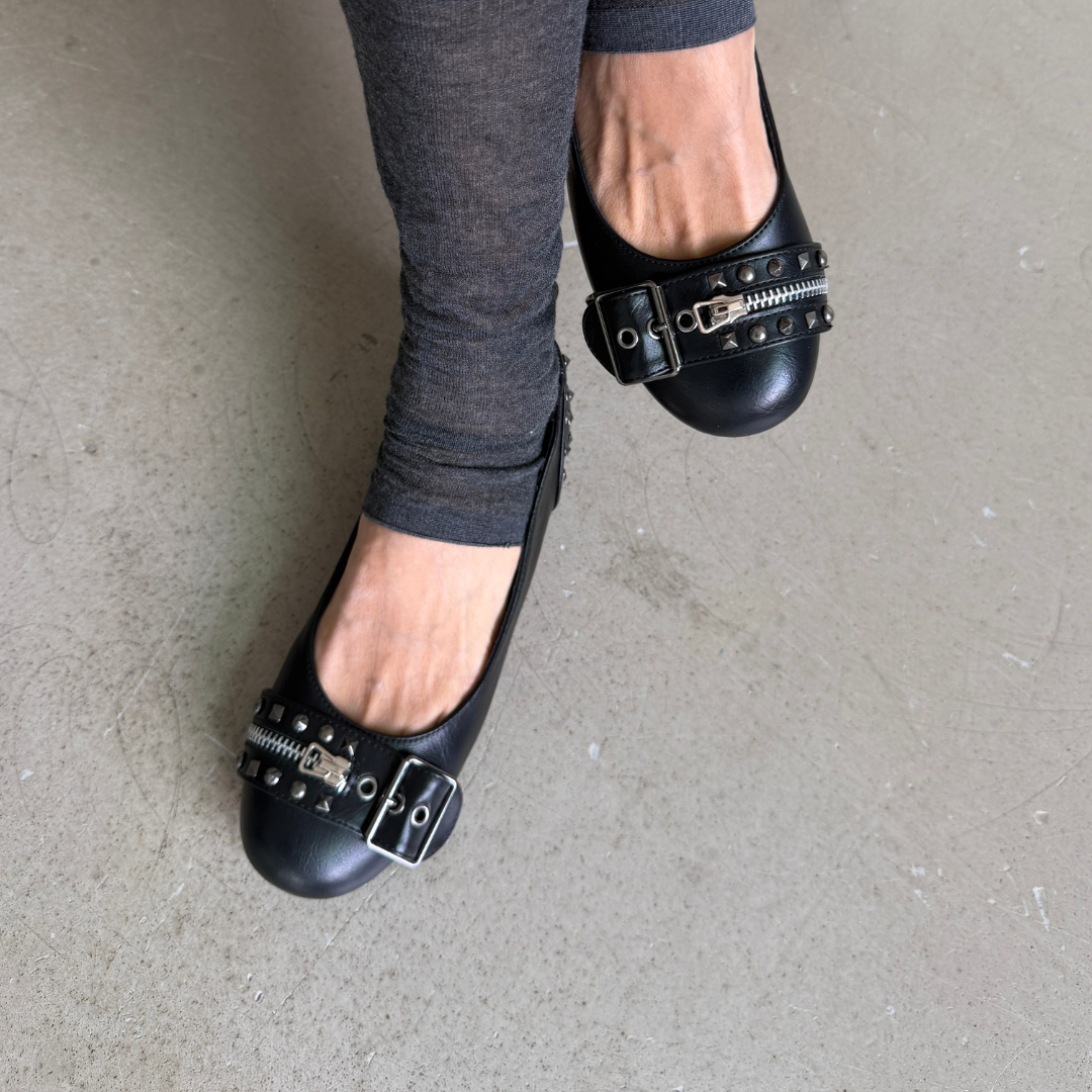 Daria Studded Buckle Flats-8