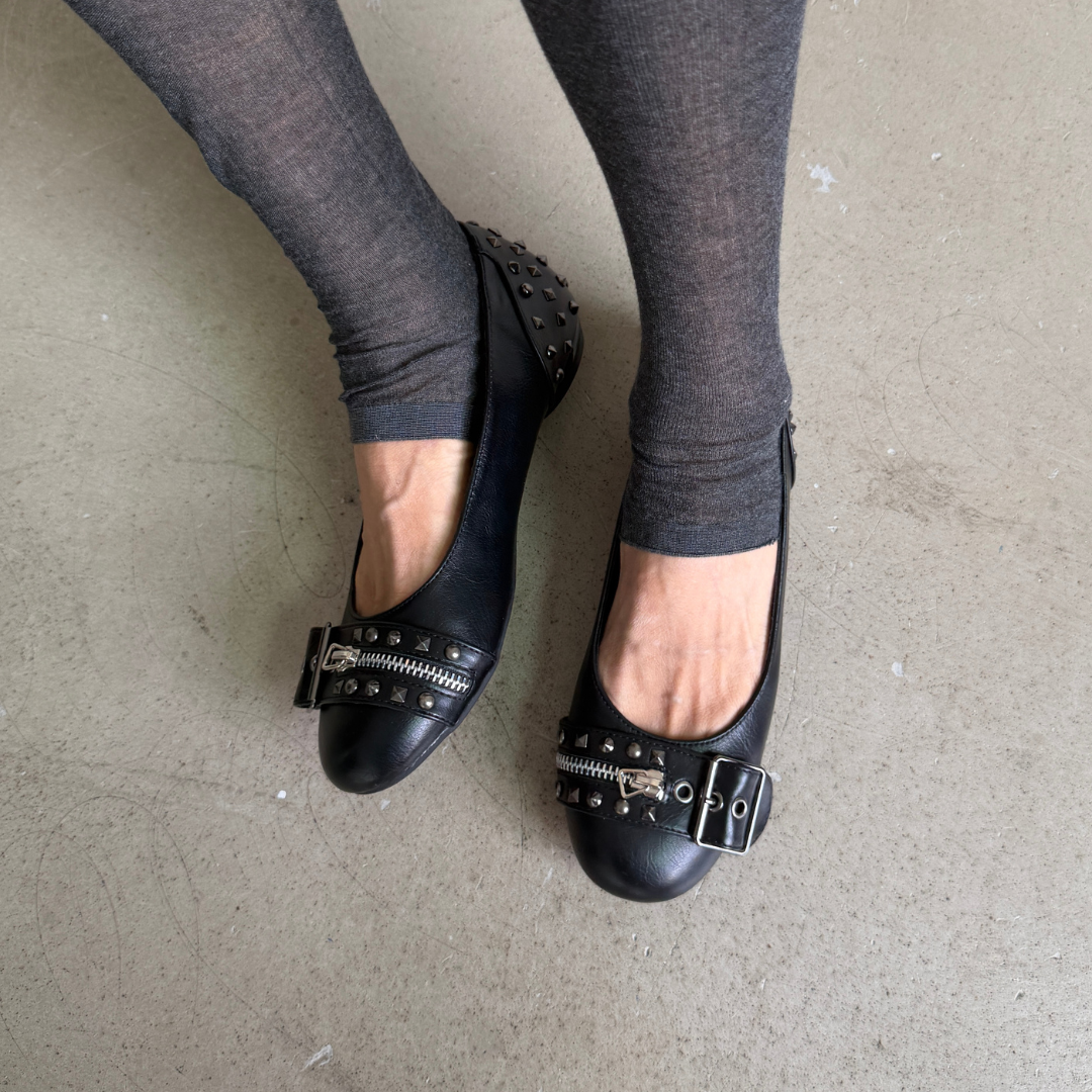 Daria Studded Buckle Flats-10