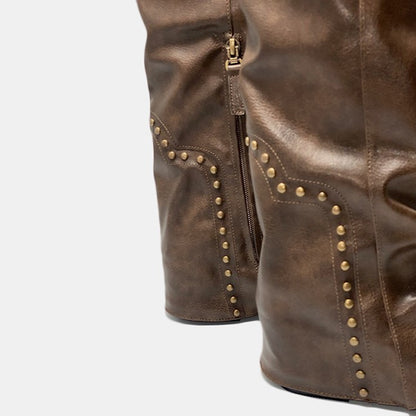 Studded Fold Over Western Boots