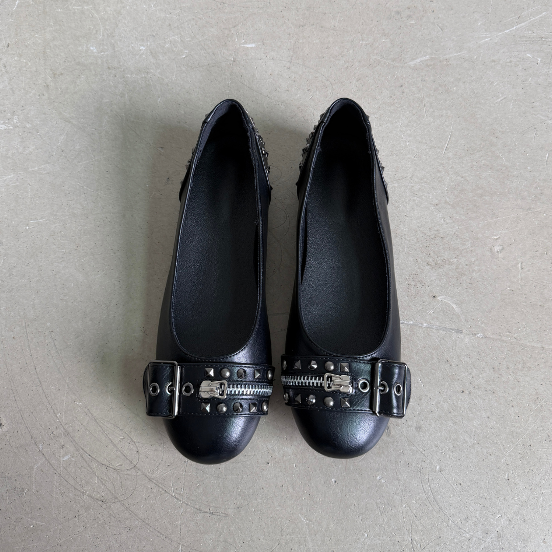 Daria Studded Buckle Flats-4