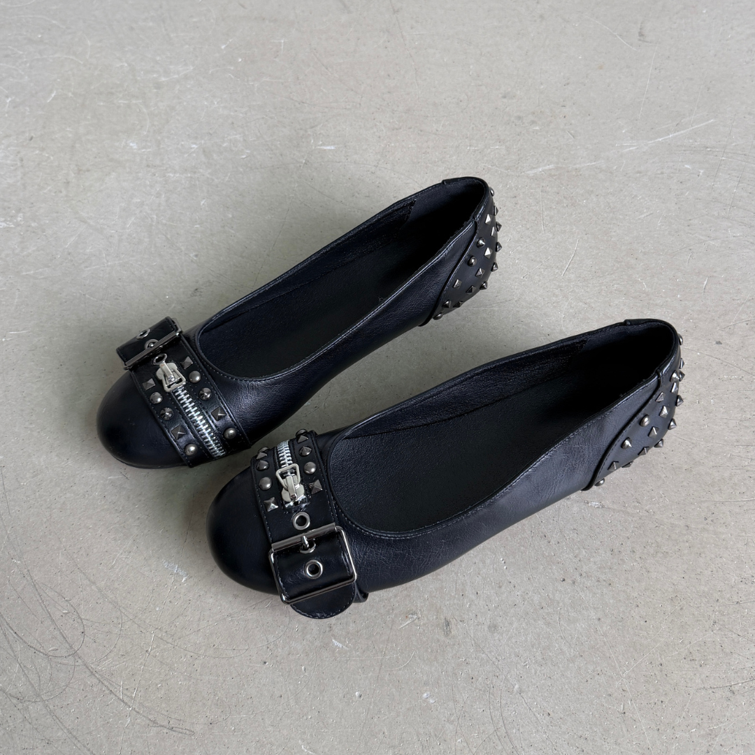 Daria Studded Buckle Flats-3