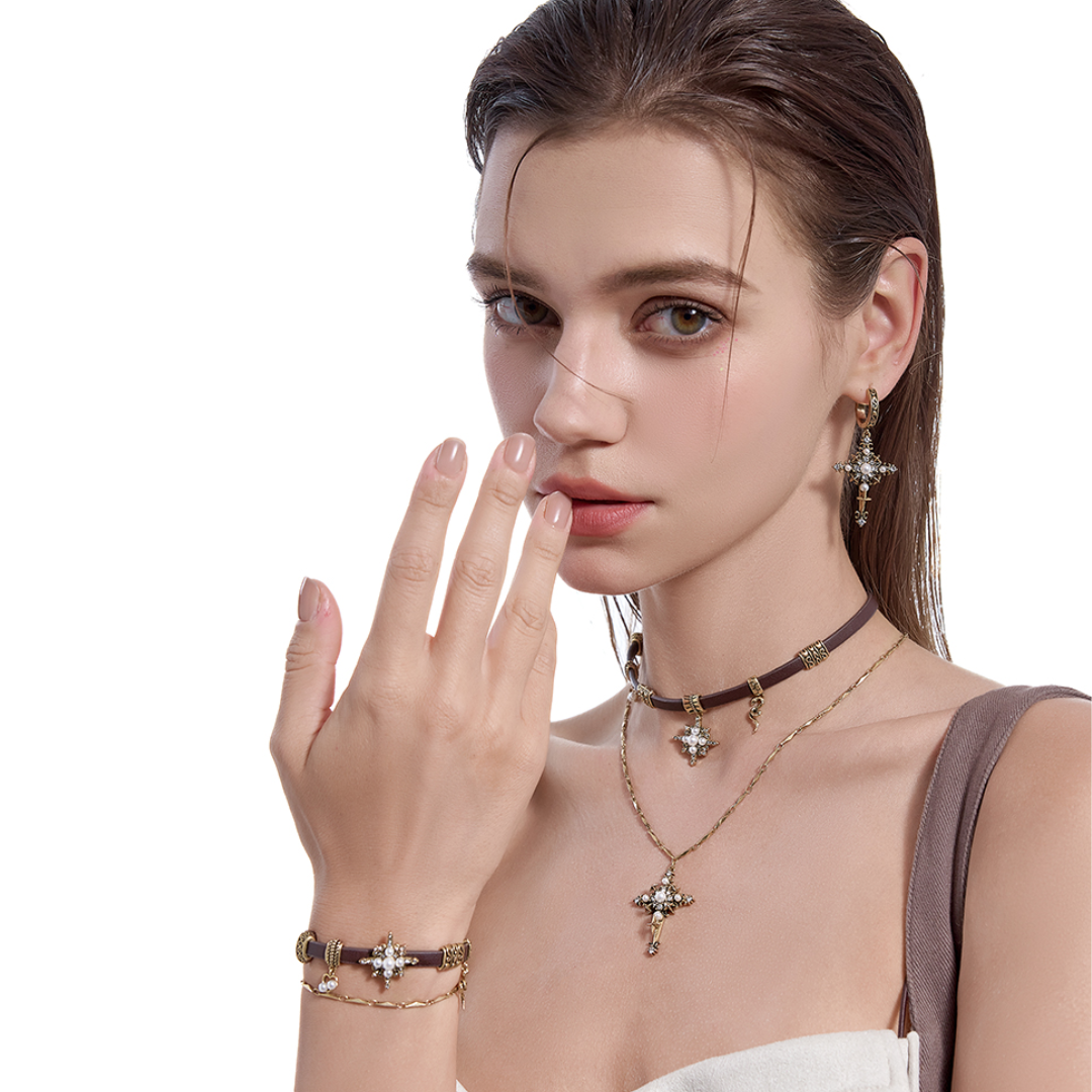 Luna Vintage Cross Bracelet-4