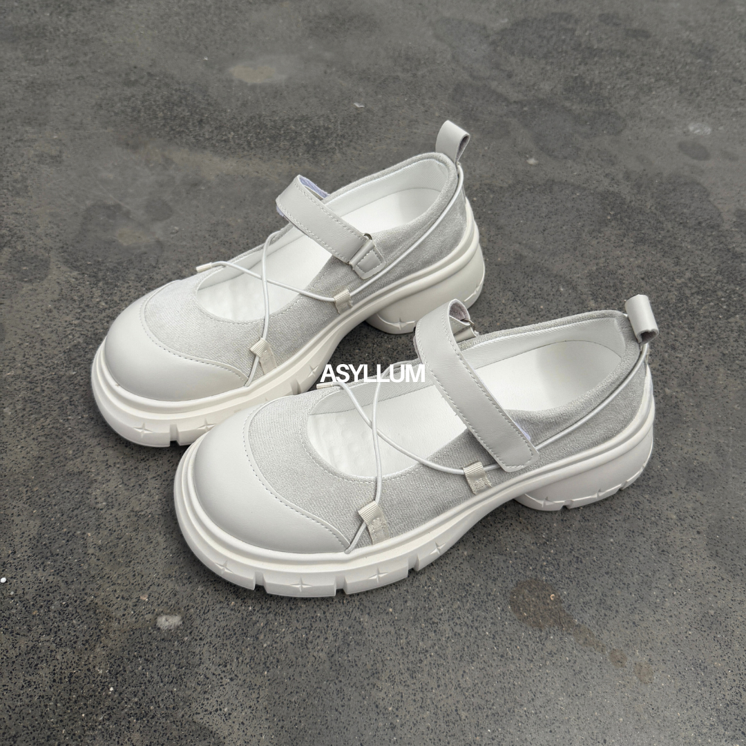 white platform mary jane sneakers pair