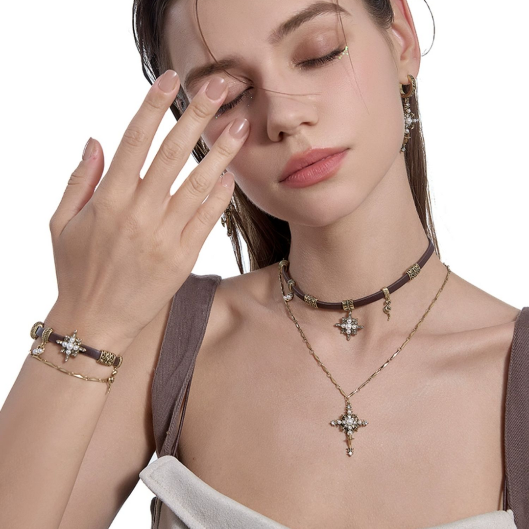 Luna Vintage Cross Bracelet-3