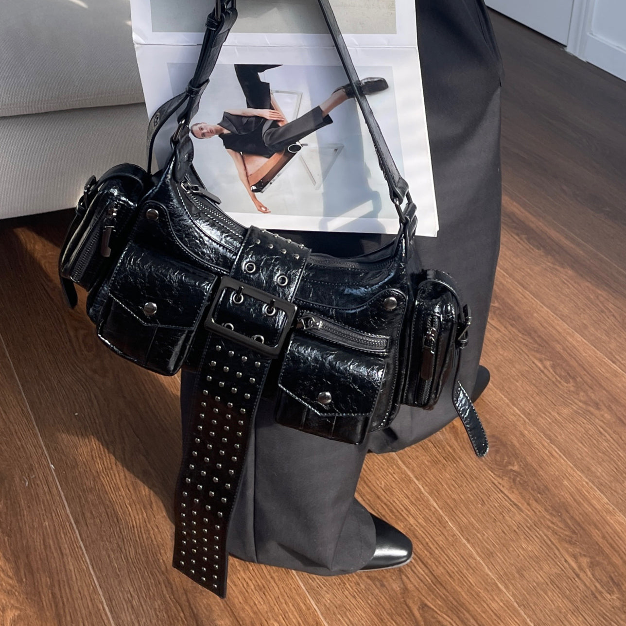 Delilah Studded Shoulder Bag-10