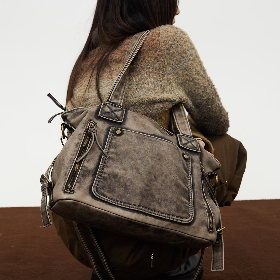Kaia Distressed XL Tote-5