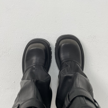 Knee-high Platform Fold Over Chunky Boots