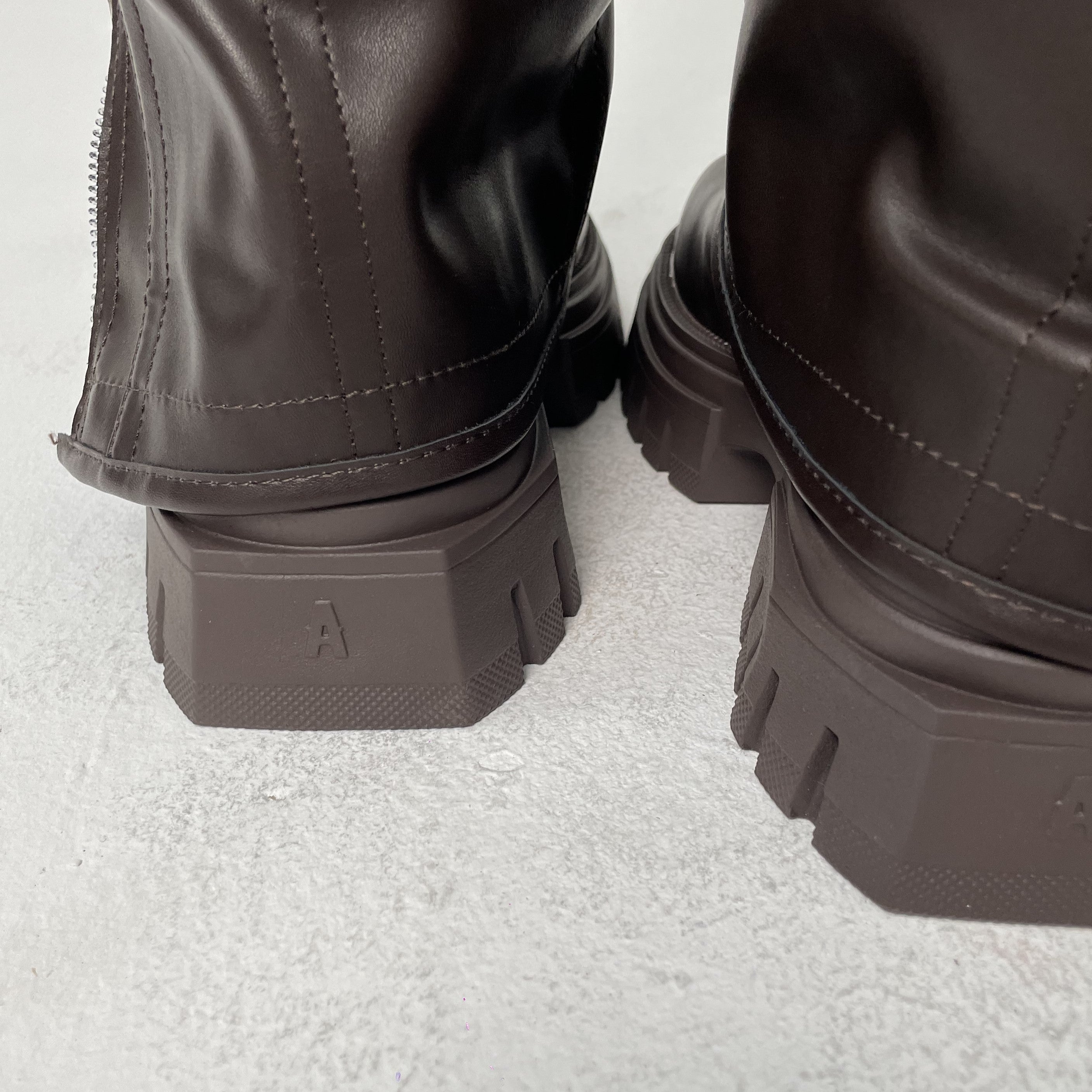 chunky platform boot sole detail close up