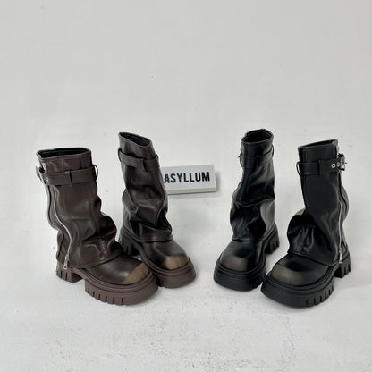 Platform Fold Over Chunky Boots
