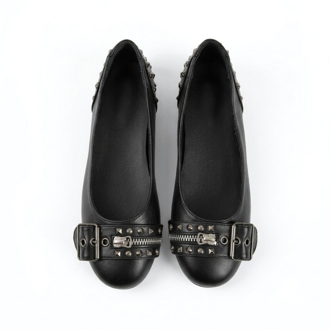 Daria Studded Buckle Flats-1